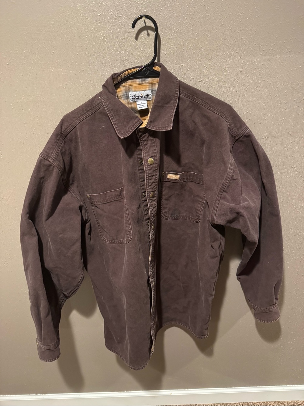 Vintage Carhartt Men's Brown Work Shirt Jacket